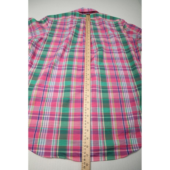 Ralph Lauren Pink and Green Plaid Casual Button Down Shirt - Picture 9 of 11